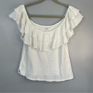 Elegant White Ruffle Top
